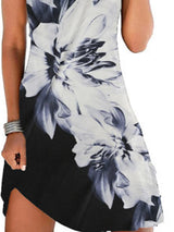 Elegant Floral Print V-neck Sleeveless Dress