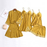 Women Long Sleeve Silk Pajamas Set