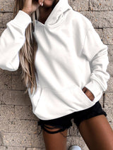 Women's Hoodies Long Sleeve Solid Pocket Hedging Hoodies