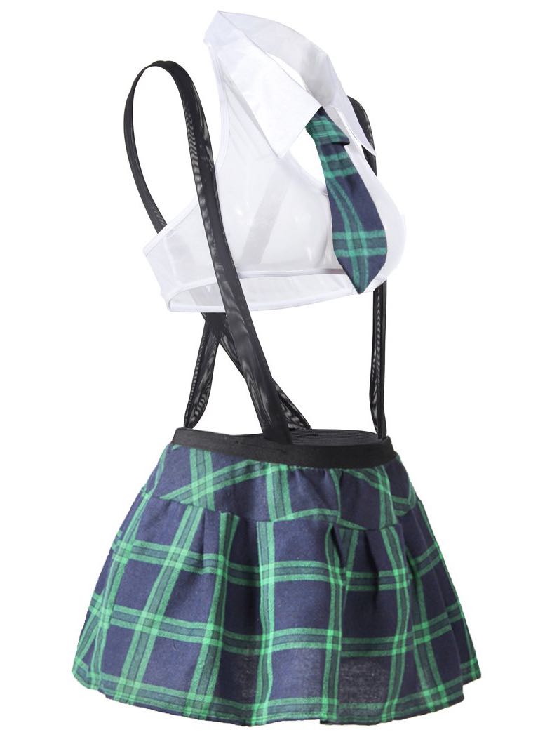 Women's Plaid Short Skirt With Halter