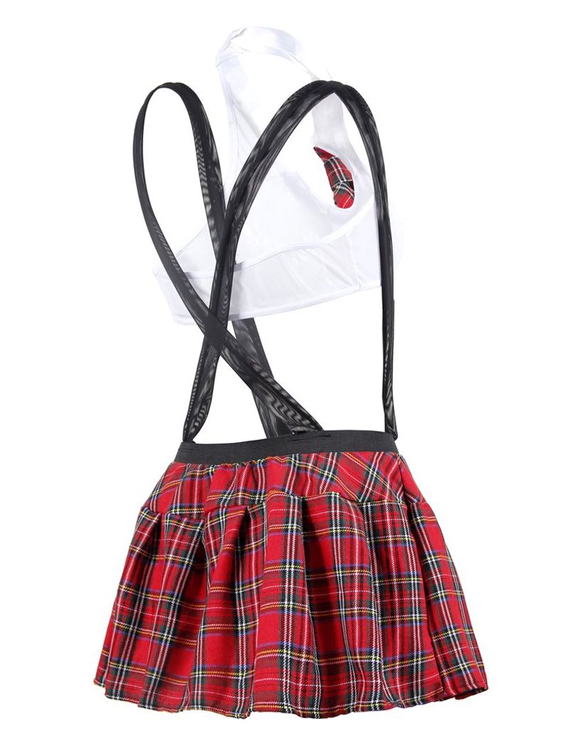 Women's Plaid Short Skirt With Halter