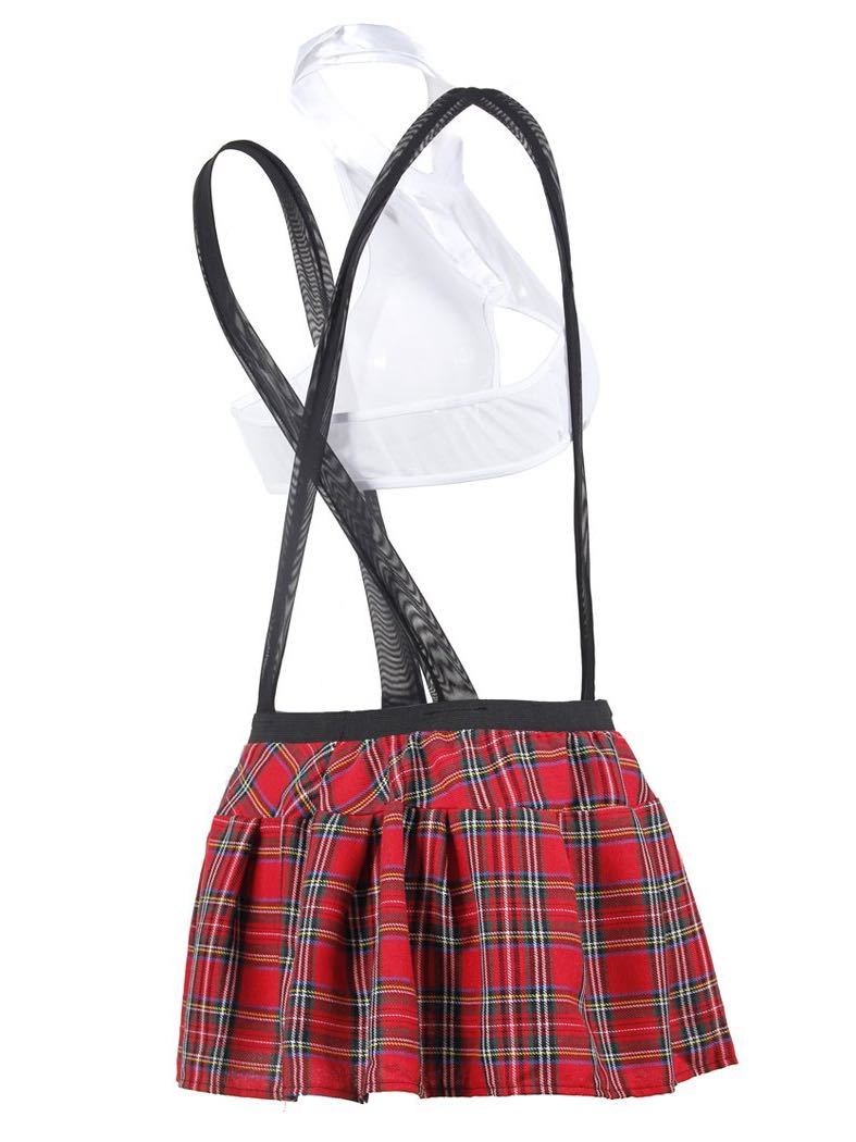 Women's Plaid Skirt With Halter