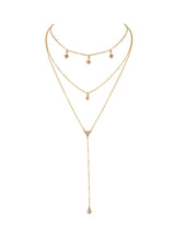 Star Detail Lariats Layered Necklace