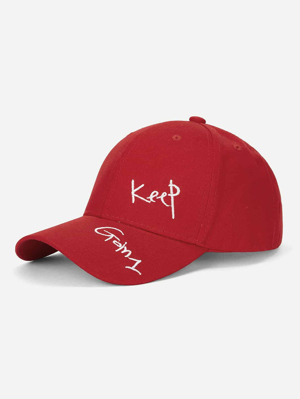 Women Letter Embroidery Burgundy Baseball Cap