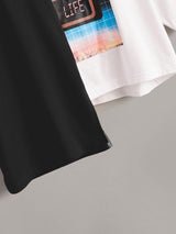 Colorblock Namdoze Graphic Step-Hem Tee