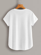 Plus Pocket Detail Curved Hem Tee