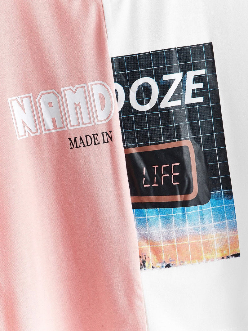 Colorblock Namdoze Graphic Step-Hem Tee