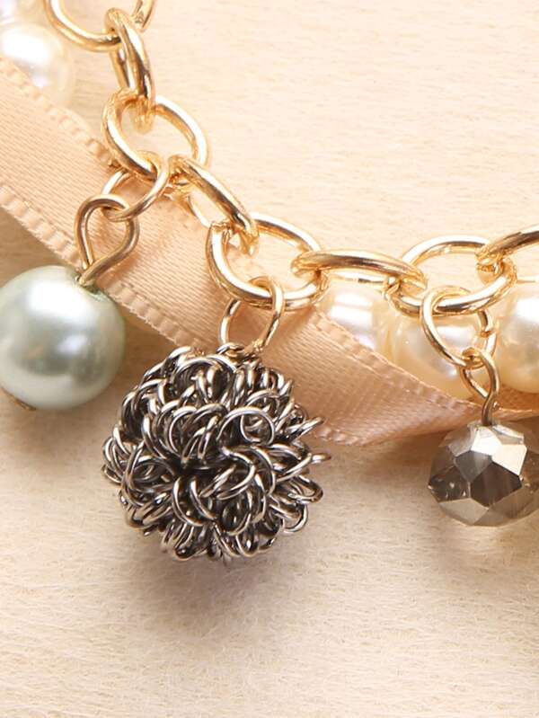 Faux Pearl Beaded Bracelet