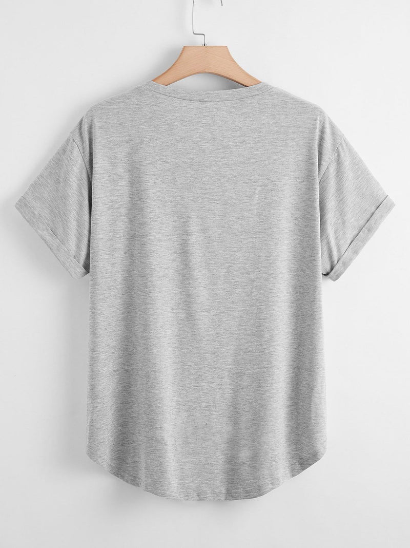 Plus Pocket Detail Curved Hem Tee