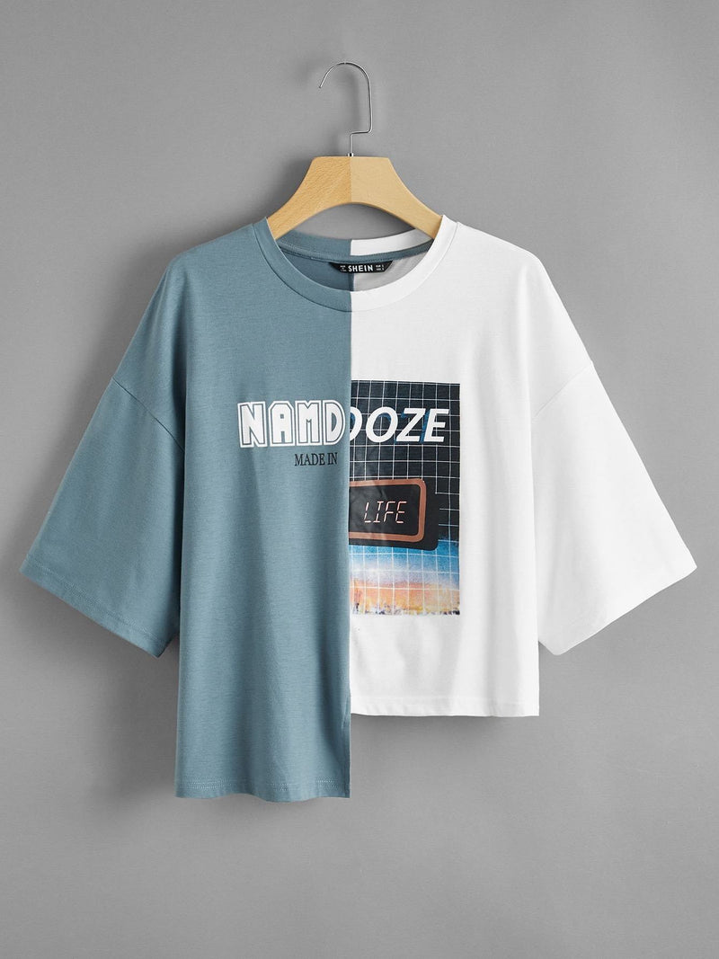 Colorblock Namdoze Graphic Step-Hem Tee