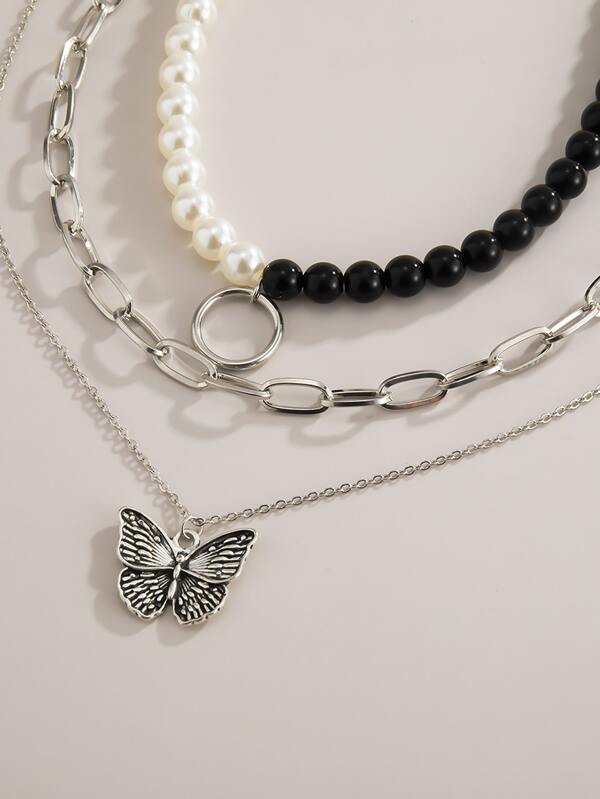 3pcs Butterfly Charm Necklace