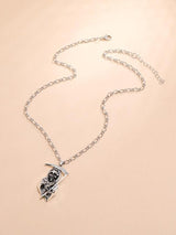 Metal Skull Pendant Necklace