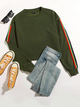 Rainbow Striped Tape Side Pullover