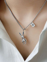 1pc Metal Rabbit Pendant Necklace