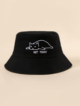 Cartoon Embroidery Bucket Hat CAT