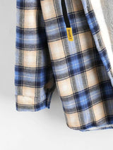 Plaid Buttoned Curved Hem Hooded Coat