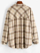 Checked Wool Blend Coat
