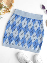 Argyle Knit Slinky Skirt