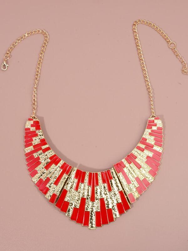 Color Block Metal Necklace