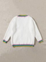 Button Front Patch Pocket Colorblock Fuzzy Cardigan