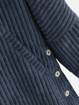 Plus Corduroy High Low Hooded Coat