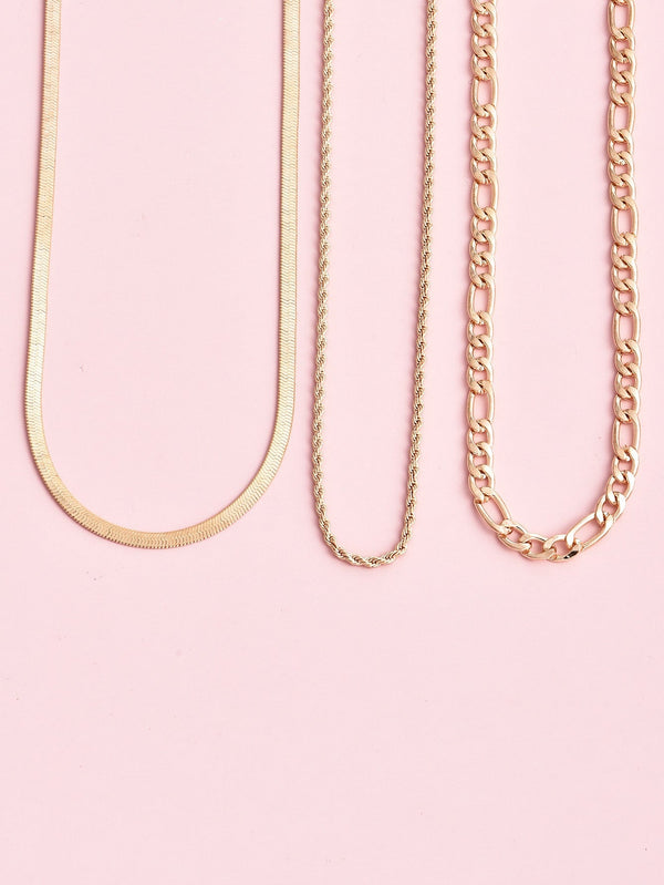 3pcs Metal Chain Necklace