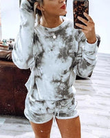 Sports Tie Dye T-shirt Shorts Homewear Two-piece