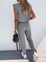 Sleeveless Top & Pocket Design Pants Set