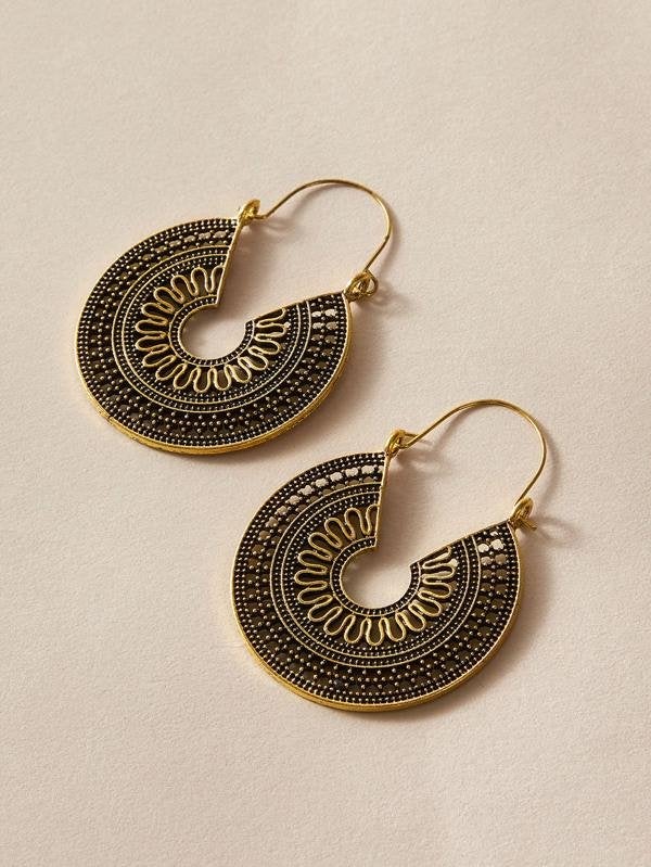 1pair Bohemian Hollow Out Drop Earrings - INS | Online Fashion Free Shipping Clothing, Dresses, Tops, Shoes