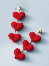 1pair Three Layered Heart Drop Earrings - INS | Online Fashion Free Shipping Clothing, Dresses, Tops, Shoes