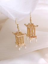1pair Tower Decor Faux Pearl Tassel Drop Earrings - INS | Online Fashion Free Shipping Clothing, Dresses, Tops, Shoes