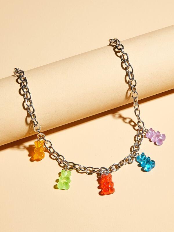 1pc Bear Charm Necklace - INS | Online Fashion Free Shipping Clothing, Dresses, Tops, Shoes