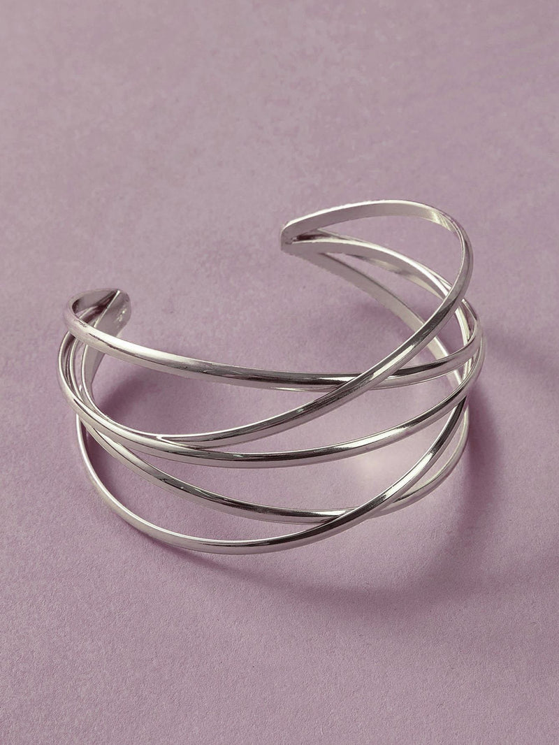 1pc Line Winding Shaped Cuff Bracelet - INS | Online Fashion Free Shipping Clothing, Dresses, Tops, Shoes