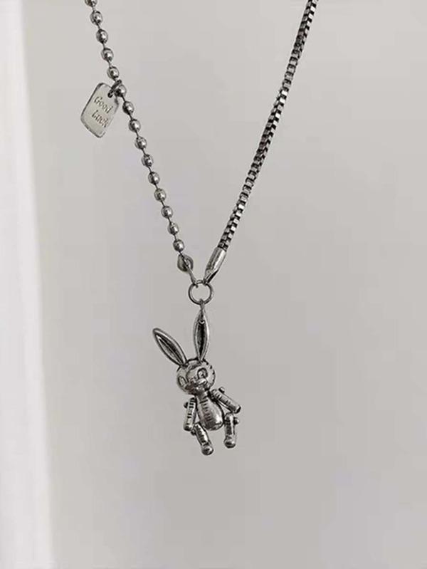 1pc Metal Rabbit Pendant Necklace - INS | Online Fashion Free Shipping Clothing, Dresses, Tops, Shoes