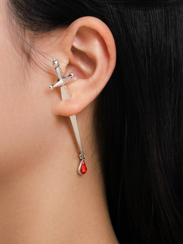 1pc Sword Design Earring Jacket - INS | Online Fashion Free Shipping Clothing, Dresses, Tops, Shoes