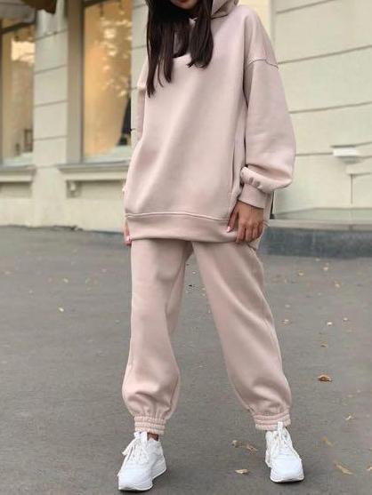 2 Piece Tracksuit Hoodie Jogger Sweatpants Set - Sets - INS | Online Fashion Free Shipping Clothing, Dresses, Tops, Shoes - 02/27/2021 - Apricot - Autumn