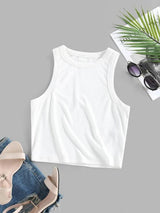 Ribbed Fitted Crop Tank Top