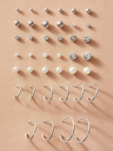 20pairs Faux Pearl & Rhinestone Decor Earrings - INS | Online Fashion Free Shipping Clothing, Dresses, Tops, Shoes