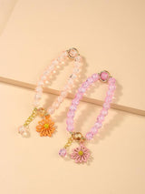 2pcs Flower Charm Beaded Bracelet - INS | Online Fashion Free Shipping Clothing, Dresses, Tops, Shoes