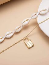 2pcs Lock Charm Necklace - INS | Online Fashion Free Shipping Clothing, Dresses, Tops, Shoes