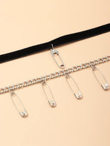 2pcs Safety Pin Charm Necklace - INS | Online Fashion Free Shipping Clothing, Dresses, Tops, Shoes