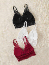 3pack Floral Lace Bralette Set - INS | Online Fashion Free Shipping Clothing, Dresses, Tops, Shoes