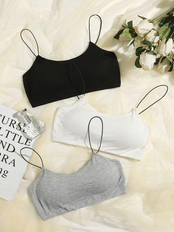 3pack Plain Spaghetti Strap Bra Set - INS | Online Fashion Free Shipping Clothing, Dresses, Tops, Shoes