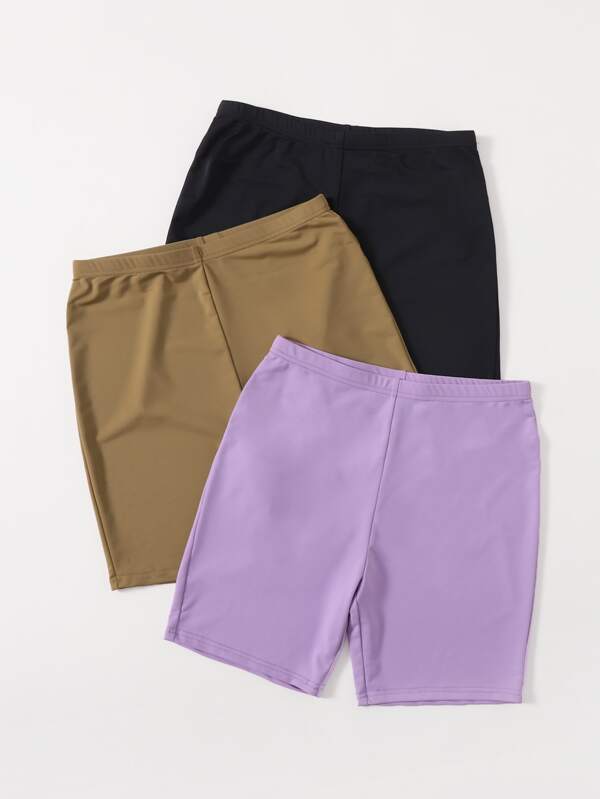 3pcs Solid Biker Shorts - INS | Online Fashion Free Shipping Clothing, Dresses, Tops, Shoes