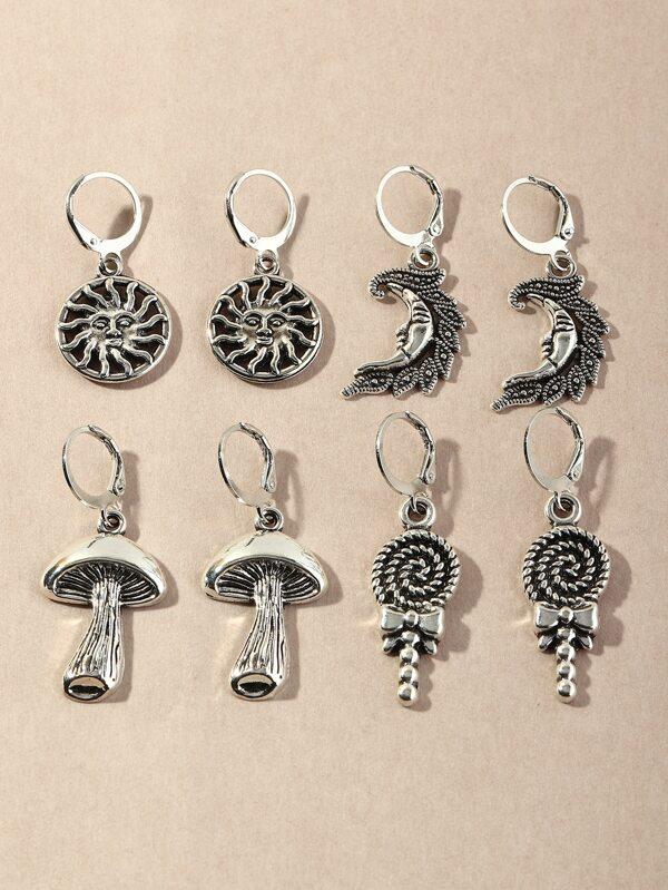4pairs Sun Charm Drop Earrings - INS | Online Fashion Free Shipping Clothing, Dresses, Tops, Shoes