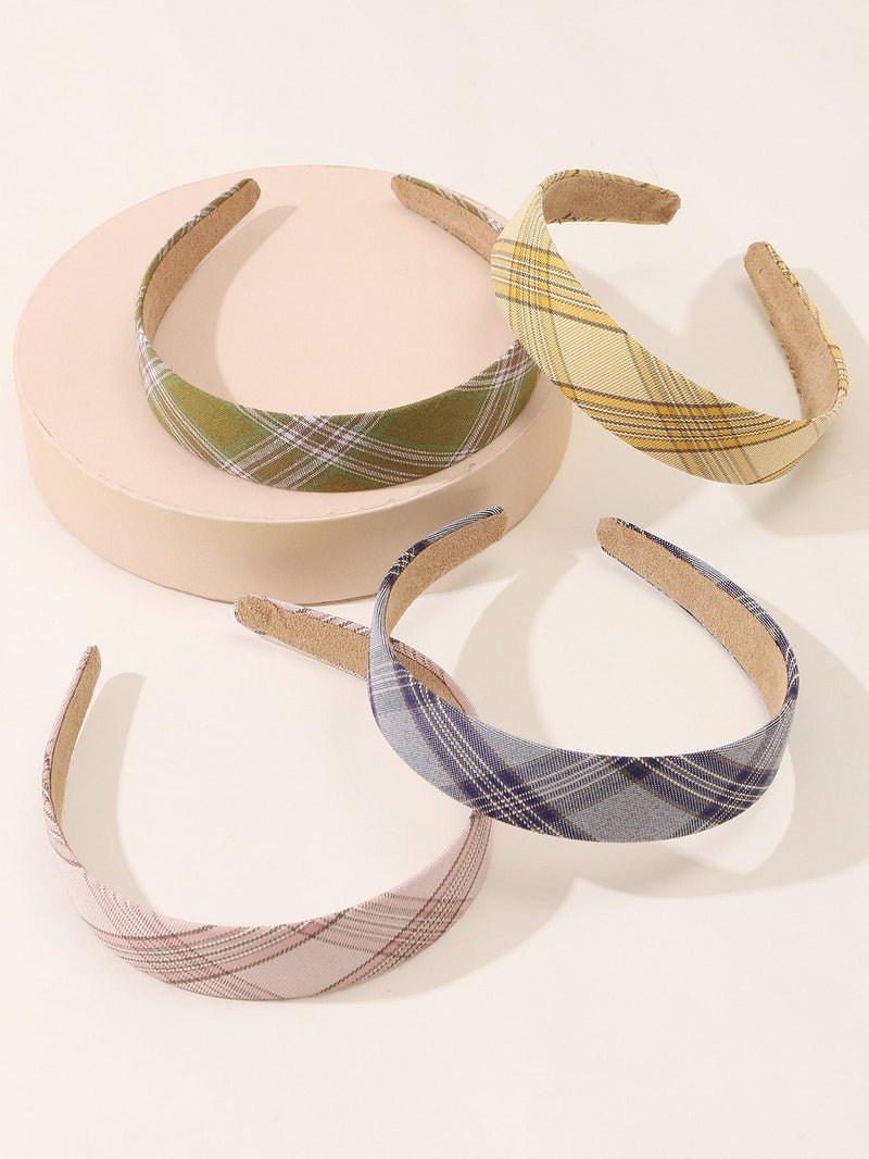 4pcs Plaid Pattern Hair Hoop - INS | Online Fashion Free Shipping Clothing, Dresses, Tops, Shoes
