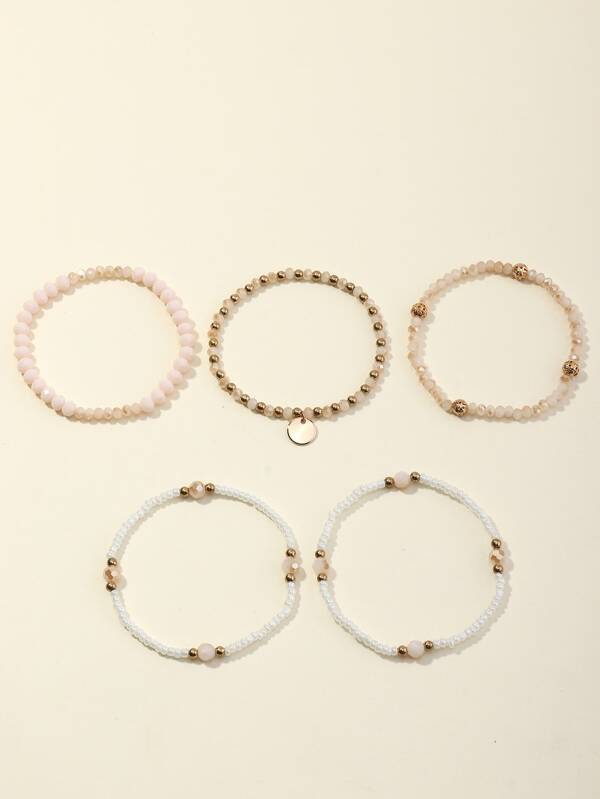 5pcs Disc Charm Beaded Bracelet - INS | Online Fashion Free Shipping Clothing, Dresses, Tops, Shoes