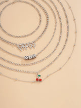 6pcs Rhinestone Fruit Decor Necklace - INS | Online Fashion Free Shipping Clothing, Dresses, Tops, Shoes