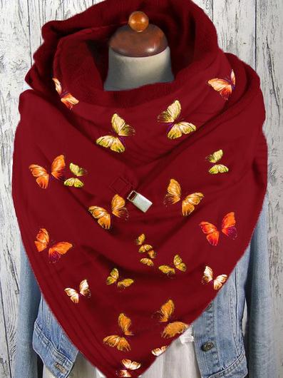 Women's Scarfs Butterfly Print Thick Warm Shawl Scarf