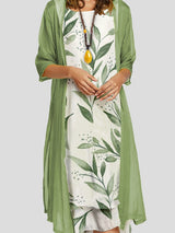 Women's Dresses Two-Piece Floral Print Round Neck Dress